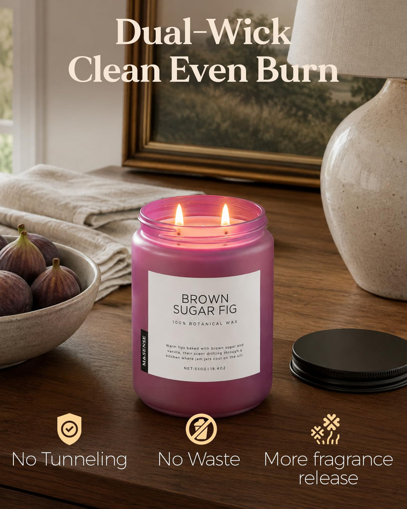 Brown Sugar Fig Scented Candle Cozy Fall Aromatherapy Home Decor