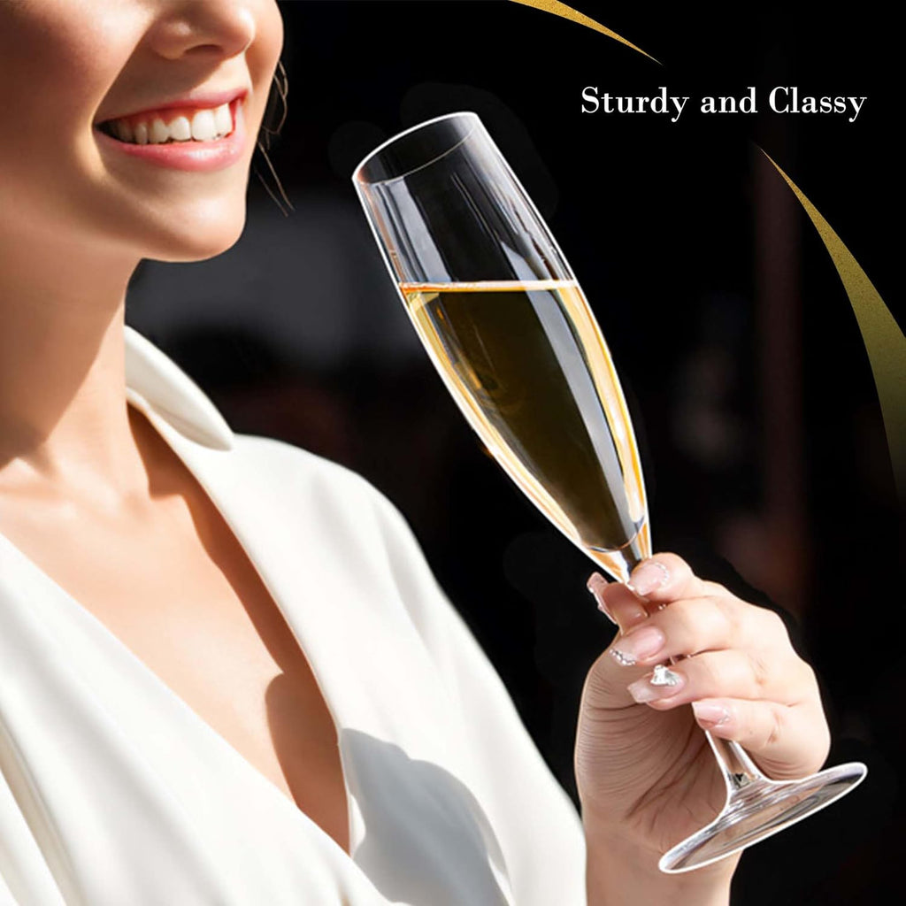 Champagne Glasses-Elegant Flutes-Gift-Box-Hand Blown Champagne Flutes Glass-100% Lead-Free Premium Crystal - Gift