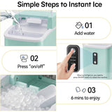 Nugget Ice Makers Countertop, Portable Nugget Ice Machine, Ready in 6 Mins, 24lbs in 24Hrs, Auto-Cleaning
