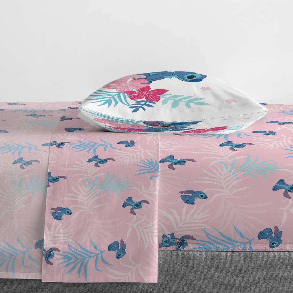 Lilo & Stitch Comforter Set - 5 Piece Kids Bed in a Bag Reversible Comforter & Sheet Set, Girls Bedding