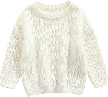 Toddler Baby Girl Boy Knit Sweater Round Neck Long Sleeve Pullover Sweatshirt Fall Winter Clothes