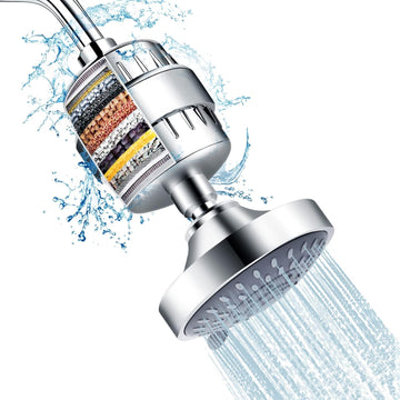 Shower Head and 15 Stage Shower Filter Combo