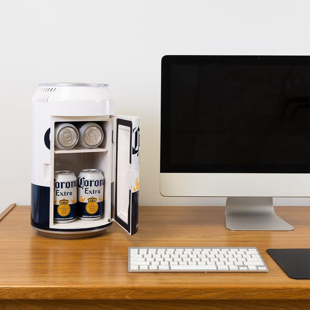 Corona Mini Fridge - Refrigerator for Bedroom Office, Portable Table Top Beverage Cooler, 12V 110V Refrigerador For