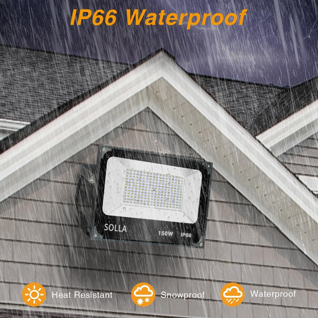 2 Pack 150W Led Flood Lights, 15000lm 6000K Daylight White Exterior Flood Lighting, Outdoor Indoor Lights Fixture