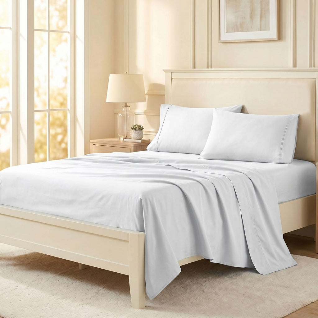 Egyptian Cotton 4 Piece Sheet Set, Luxury 1200 Thread Count, Eco-Friendly, Sustainable Sheets, Ultra-Soft Basics