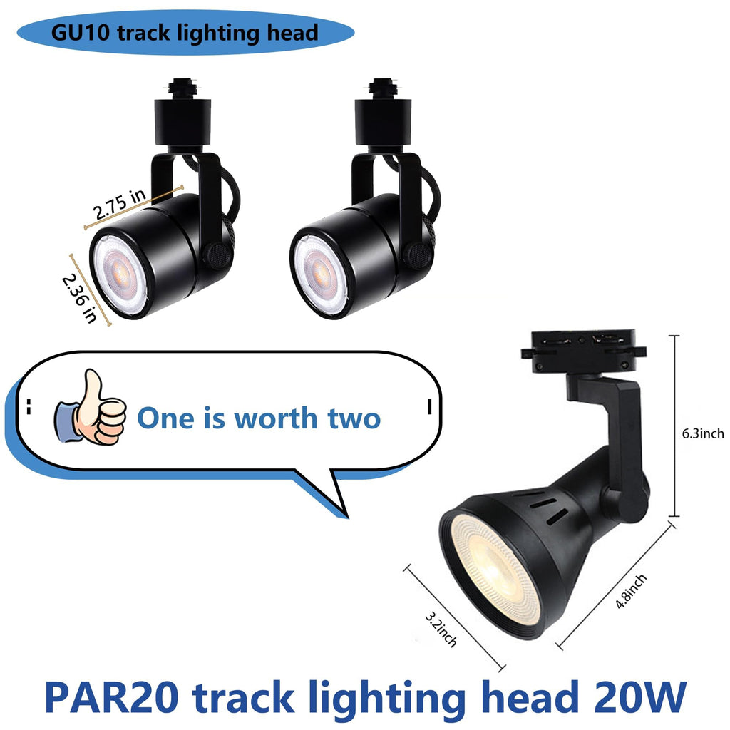 Plug in H Type LED Track Lighting Kit Dimmable Spotlight Complete System