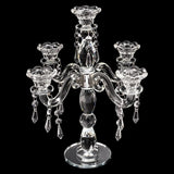 5 Arm Crystal Candle Holder Modern Clear Candlestick Holders Vintage Candelabra Centerpieces for Tables Candle