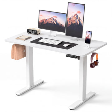 45 Inches Electric Standing Desk, Home Office Desk with Phone Holder