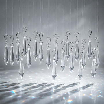 55mm Clear Chandelier Icicle Crystal Prisms Glass Ornaments