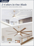 72" Ceiling Fan with LED Light and Remote - Champagne Gold