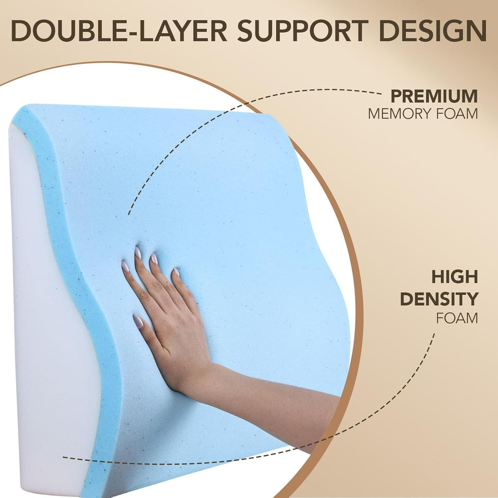 Lumbar Support Pillow for Recliner,Large Memory Foam Back Support Cushion for Sofa & Gaming Chair, Ergonomic Backrest