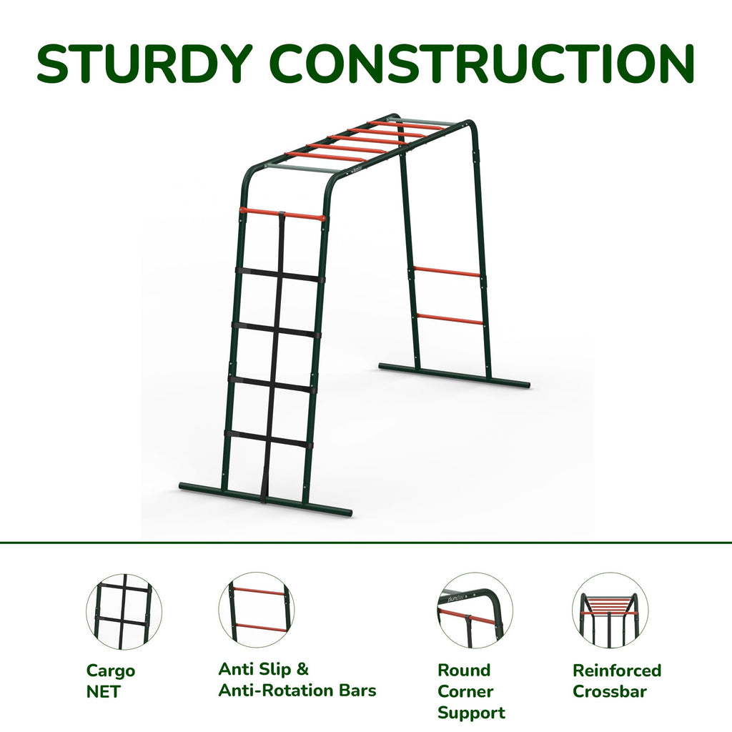 Metal Monkey Bars Climbing Frame, Playground Sets for Backyards, Gymnastics Equipment for Kids, Outdoor Playset