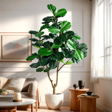 Tall Artificial Trees Large Faux Fiddle Leaf fig Tree with Pot Indoor Outdoor Realistic Floor Fake plantas Living