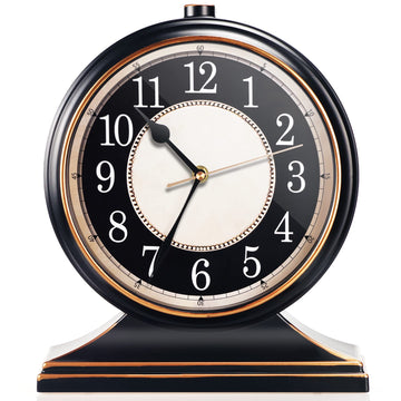 Vintage Desk Clock Silent-Non-Ticking 10-inch dial Table Clock, Retro Mantel Clocks and Easy to Read, Shelf