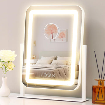 Vanity Mirror with Lights,13.1"×16.7"LED Makeup Mirror,Lighted Makeup Mirror with Lights, Smart Touch Control Dimmable