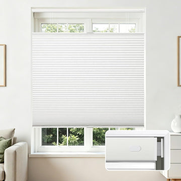 No Tools No Drill Blinds for Indoor Windows, Cordless Window Blinds Cellular Shades Top Down Bottom Up Blackout