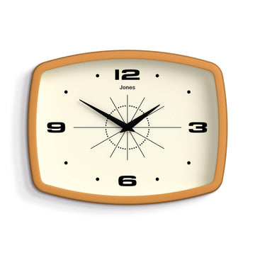 Movie wall Clock | Rectangular Retro Clock | 10" | Yellow