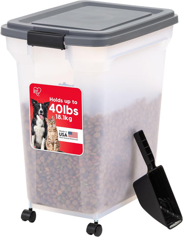 USA Dog Food Storage Container, Up to 40 lbs, Dark Gray, Made in USA