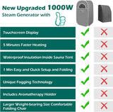 Portable Steam Sauna Box for Home,Personal Indoor Sauna Tent with 3L Steamer, 9-Level Steam, UV Atomization & Timer