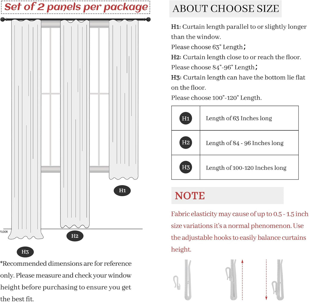 Pinch Pleated Linen Curtains for Living Room Bedroom, Light Filtering Boho Window Drape 2