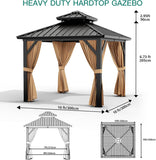 10x10 ft Double Roof Hardtop Gazebo