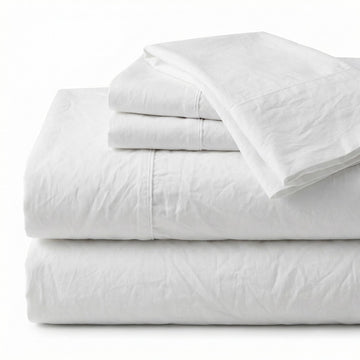 285 Thread Count Percale King Sheet Set - 100% Peruvian Pima Cotton, 4 Piece (Flat, Fitted, 2 Pillowcases) - Cooling