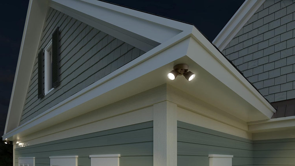 HomeGuard 2-Light LED Outdoor Flood Lights, 4000K, Bronze | Dark Bronze Wall or Ceiling Mount LED Outdoor Lights