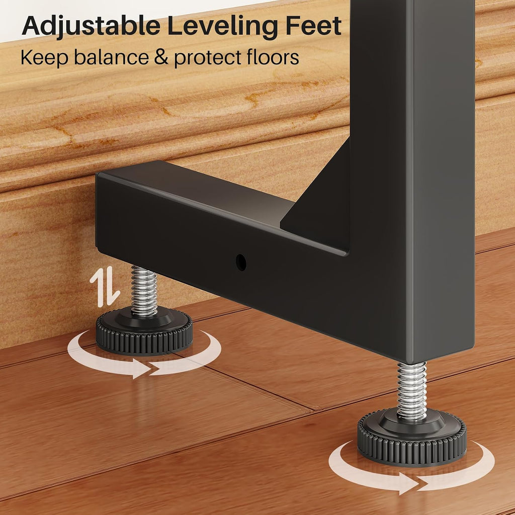 94.5" Behind Couch Table, Height Adjustable Narrow Console | 24.3"-32.5" range, split for separate walls, 2 outlets