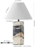 Mackenzie Light Brown/Black Marble Square 25-inch Table Lamp Living Room Home Office Desk Nightstand (LED Bulb Included)