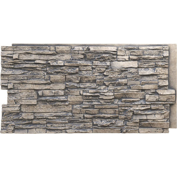 EverStone Canyon Ridge Faux Stone Panel, 45 3/4"W x 24 1/2"H x 1 1/4"D, Linen Graphite Color