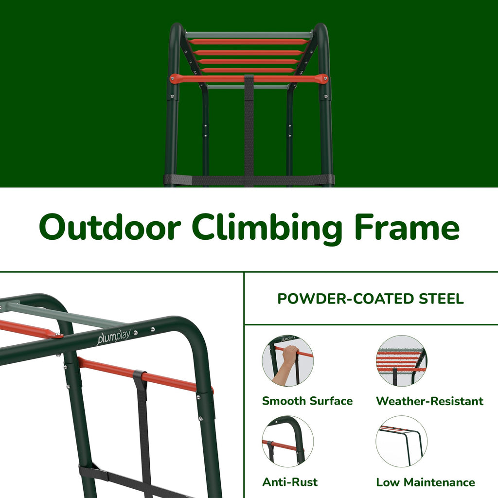 Metal Monkey Bars Climbing Frame, Playground Sets for Backyards, Gymnastics Equipment for Kids, Outdoor Playset