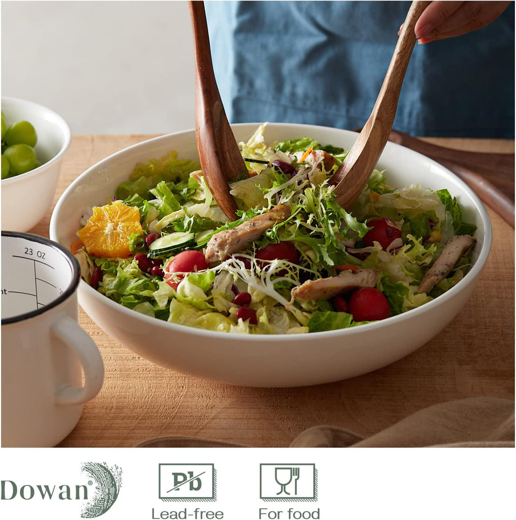 11.5" Large Serving Bowls, 3.2 Qt White Serving Platter, Big Ceramic Centerpiece Bowls, Microwave & Dishwasher Safe