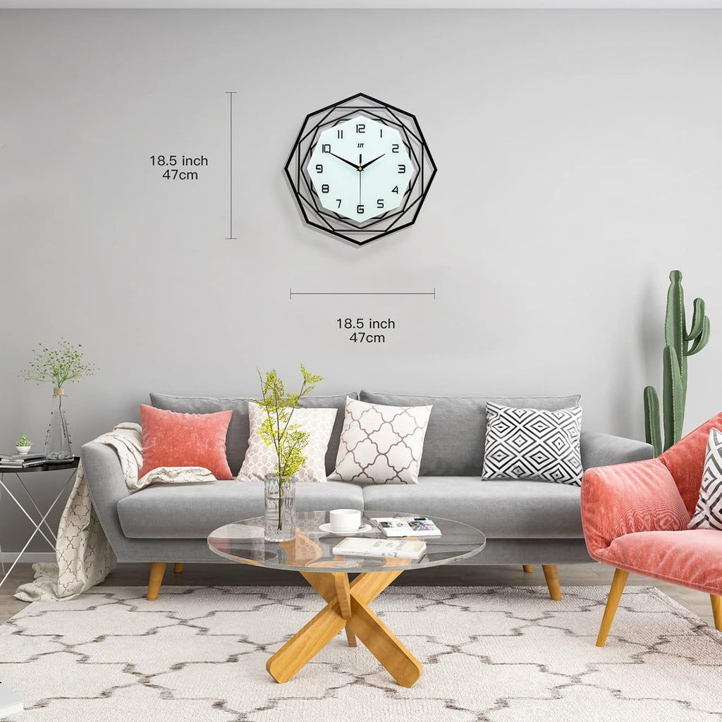 Large Wall Clock for Living Room Decor Modern Big Wall Clock for Kitchen Bedroom Home Decoration Extra Giant Black