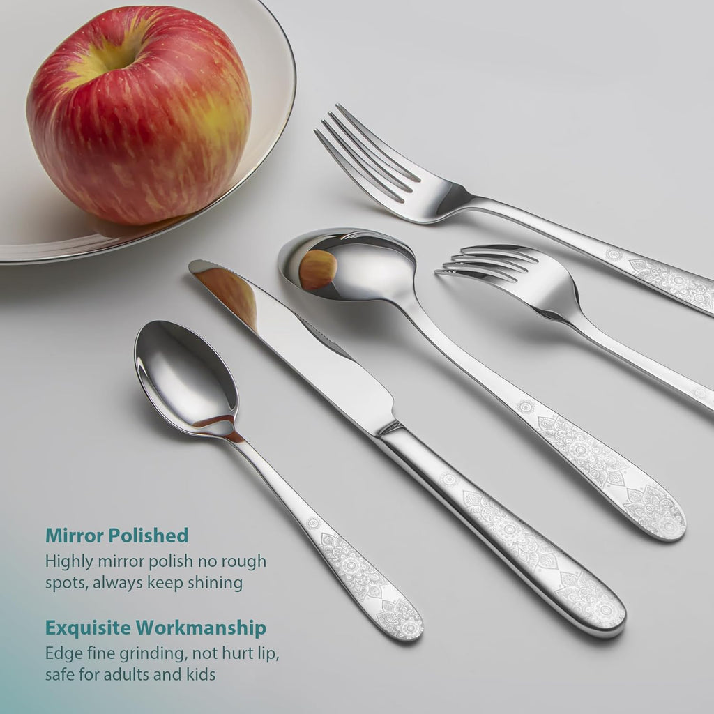 40-Piece Flatware Set, Service for 8, Premium Stainless Steel Cutlery Set