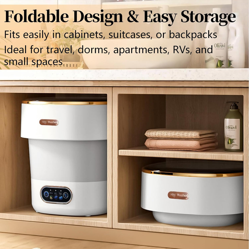 Portable Washing Machine with Spin Basket, Upgraded 16L Foldable Mini Washer【5-Min Wash・3-Min Spin・1-Year Manufacturer