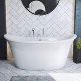 Montego 60 inch L x 27 inch H White Acrylic Freestanding Bathtub
