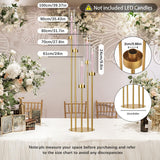 2PCS Floor Candle Holders,Tall Arcylic Candelabra Centerpiece for Tables Candelabra 5 Armntrance Decorations