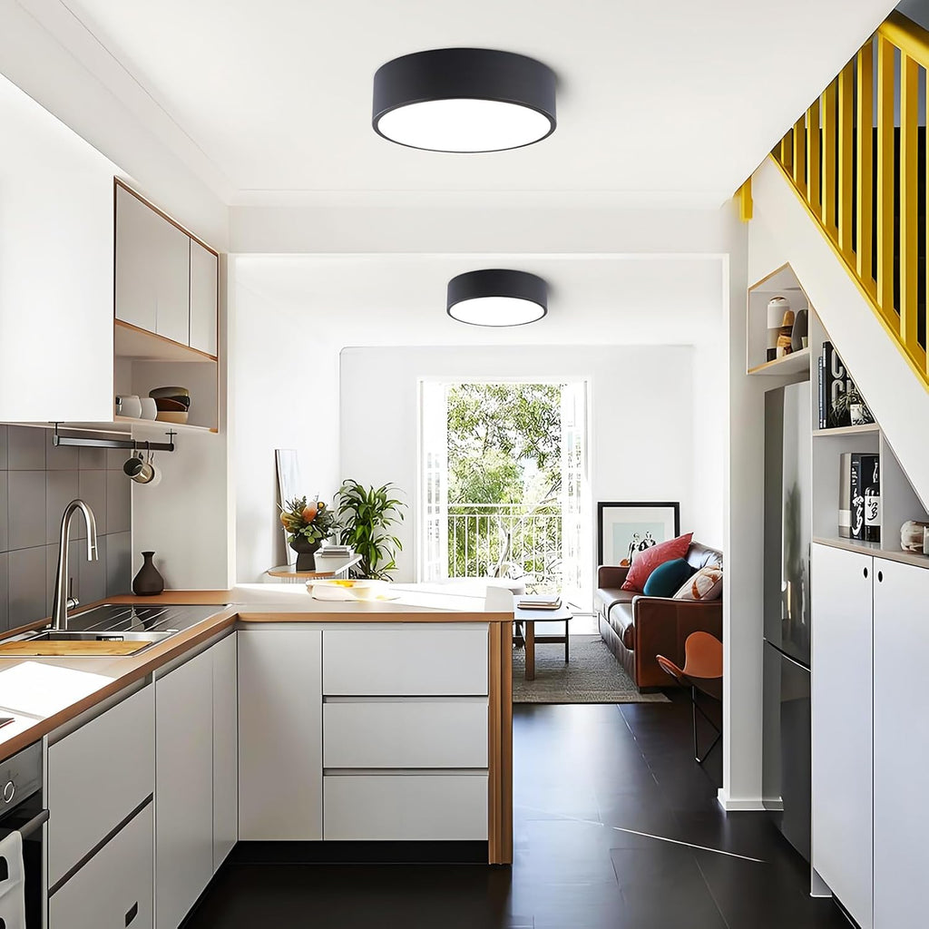 Dimmable Modern LED Flush Mount Ceiling Light Fixture,5CCT,11.8 in | Matte Black Round Lights Fixtures, 2700-6000K