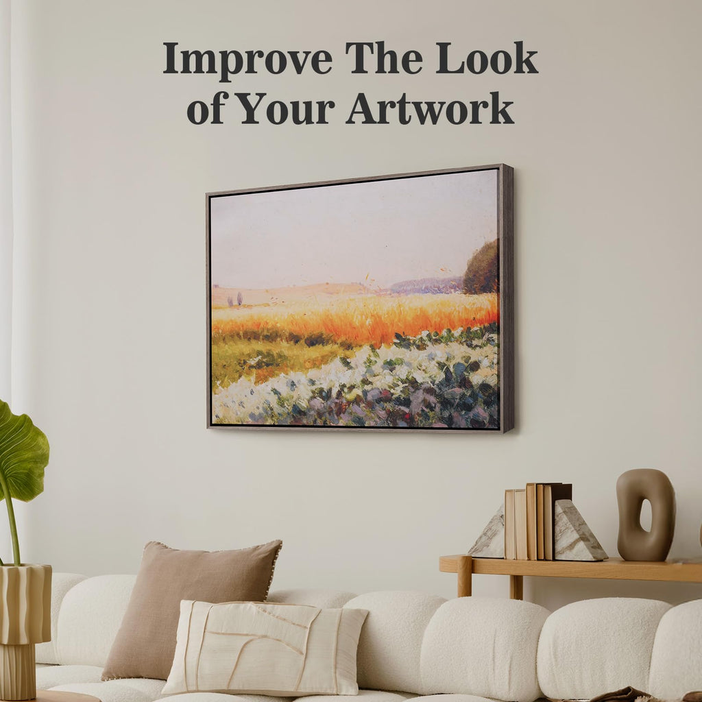 Floating Frame for 24x36 Stretched Canvas with 1.5" Deep, Dark Brown
