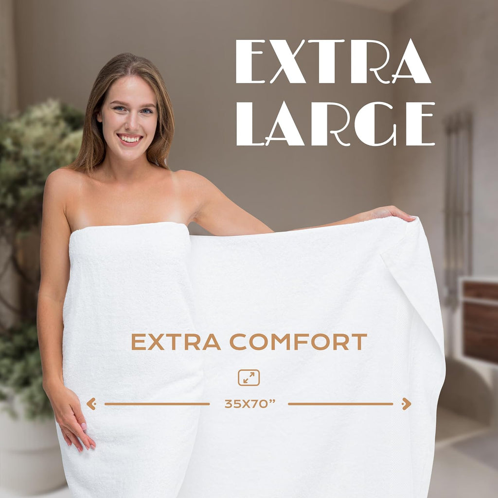Bath Sheet Towels - 650 GSM Cotton Luxury Bath Towels Extra Large 35x70 | Highly Absorbent and Quick Dry | Hotel