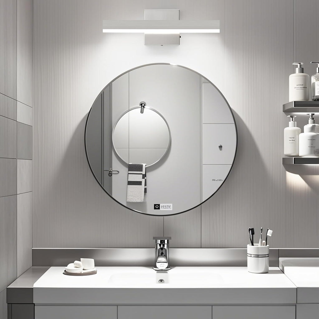 Nickel Bathroom Vanity Light Fixture 15.7'' 20W Dimmable 5CCT LED Hardwired | Bathroom Light Fixture Over Mirror