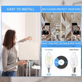 Candelabra LED Bulb, E12 Small Light Bulbs 5000K Daylight Dimmable - 60W Equivalent Ceiling Fan Bulbs Type B Edison