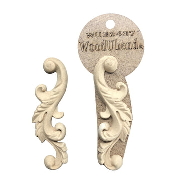 Set of Leafy Scrolls Heat Bendable & Flexible Wood Appliques 10.5x3.5cm - DIY Craft, Furniture & Home Decor