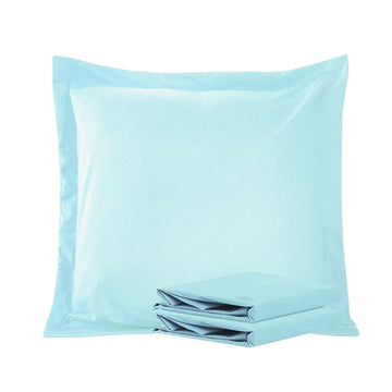 Euro Pillow Shams, Set of 2, Microfiber, Light Blue