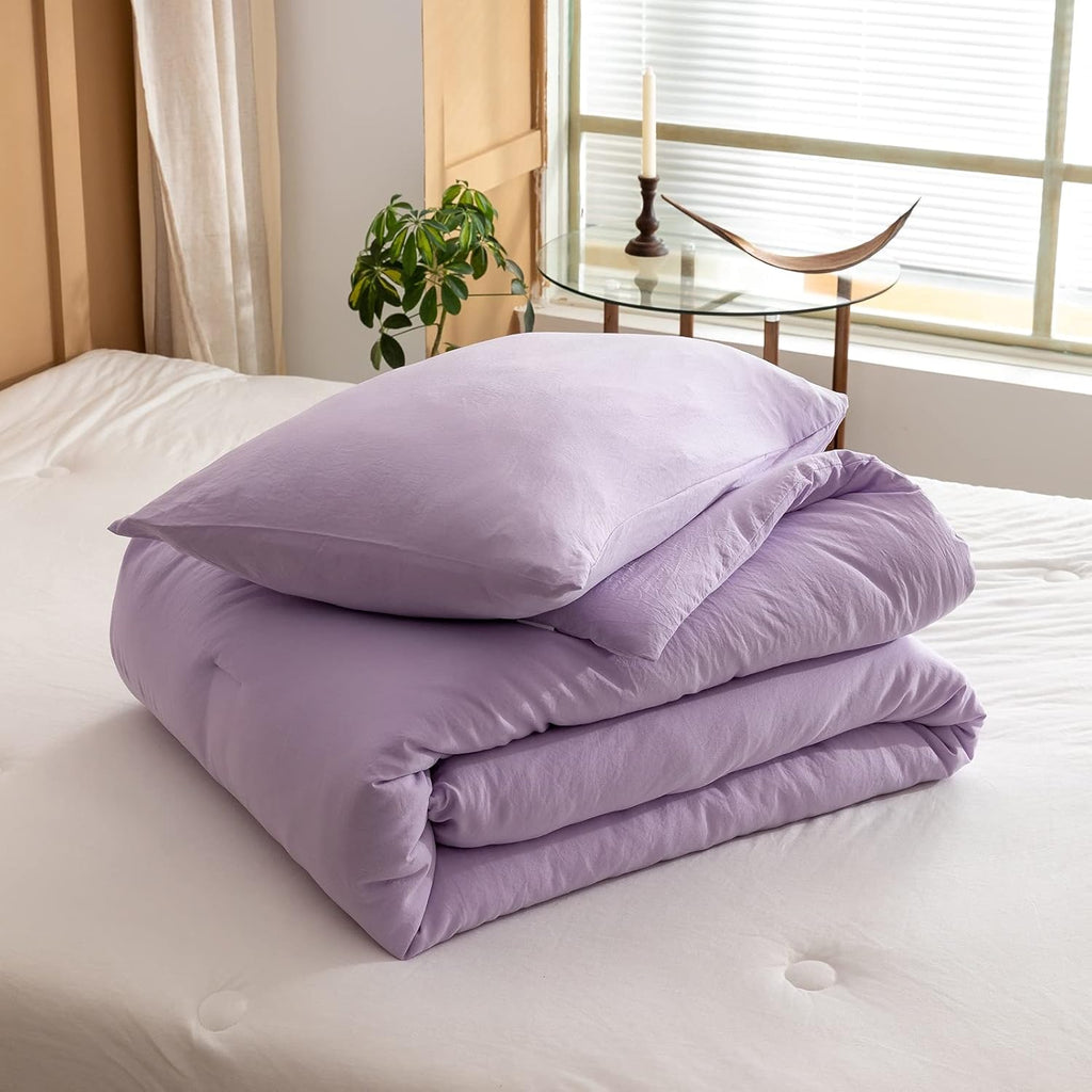Comforter Sets for Girls Boys Teens Lavender, 3pcs (1 Boho Comforter & 2 Pillowcases) Lightweight Kids Comforter