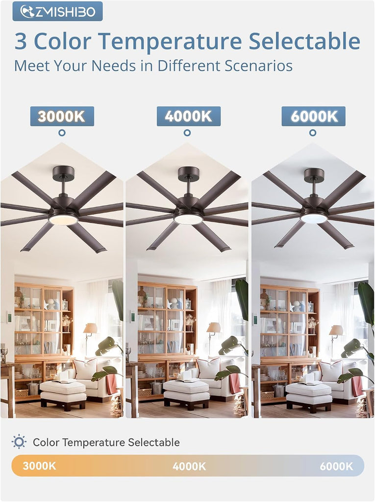 84" Ceiling Fan with LED Light and Remote - Oil Bronze