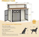 39.4'' Dog Crate Furniture, Large Wooden Dog Crate with Storage and 3 Doors, Indoor Kennel for Medium/Large Dogs