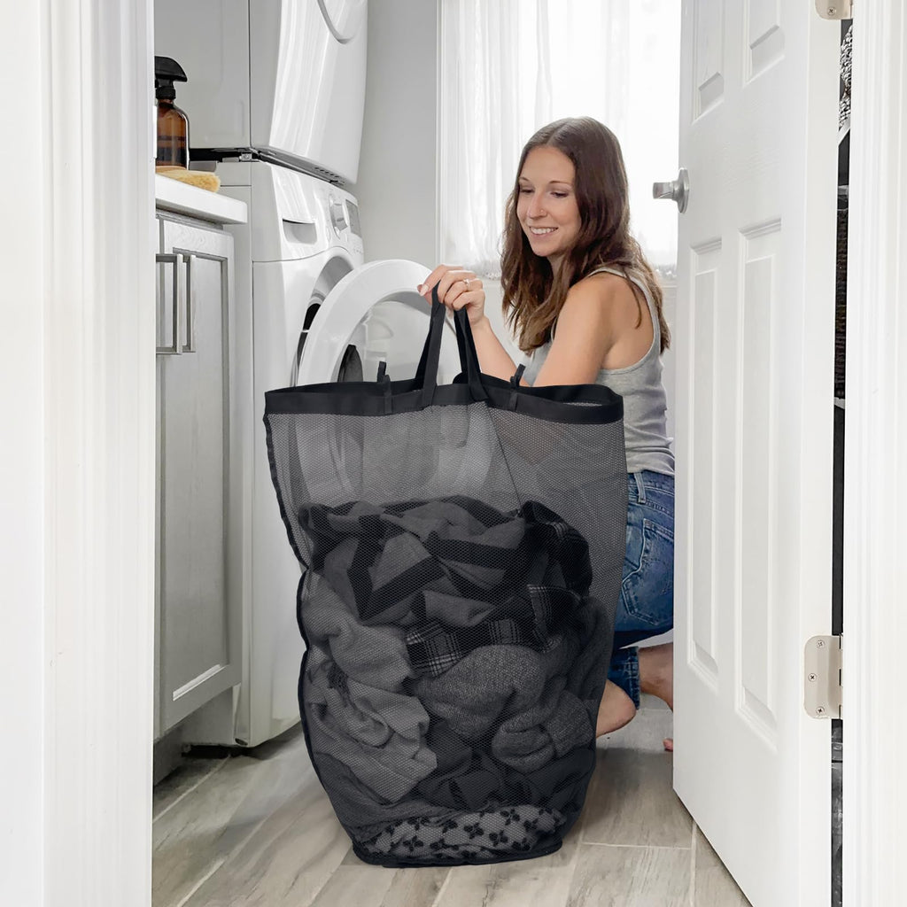 100L Large Rolling Laundry Basket with Wheels and Lid, Black