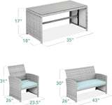 Best Choice Products 4-Piece Outdoor Wicker Patio Conversation Furniture Set for Backyard w/Coffee Table