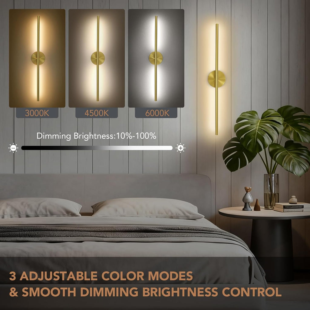 Battery Operated Wall Sconce Set of 2, Rechargeable Wall Lamp with 6000mAh Dimmable Bulbs and Remote, 3000K-6500K LED